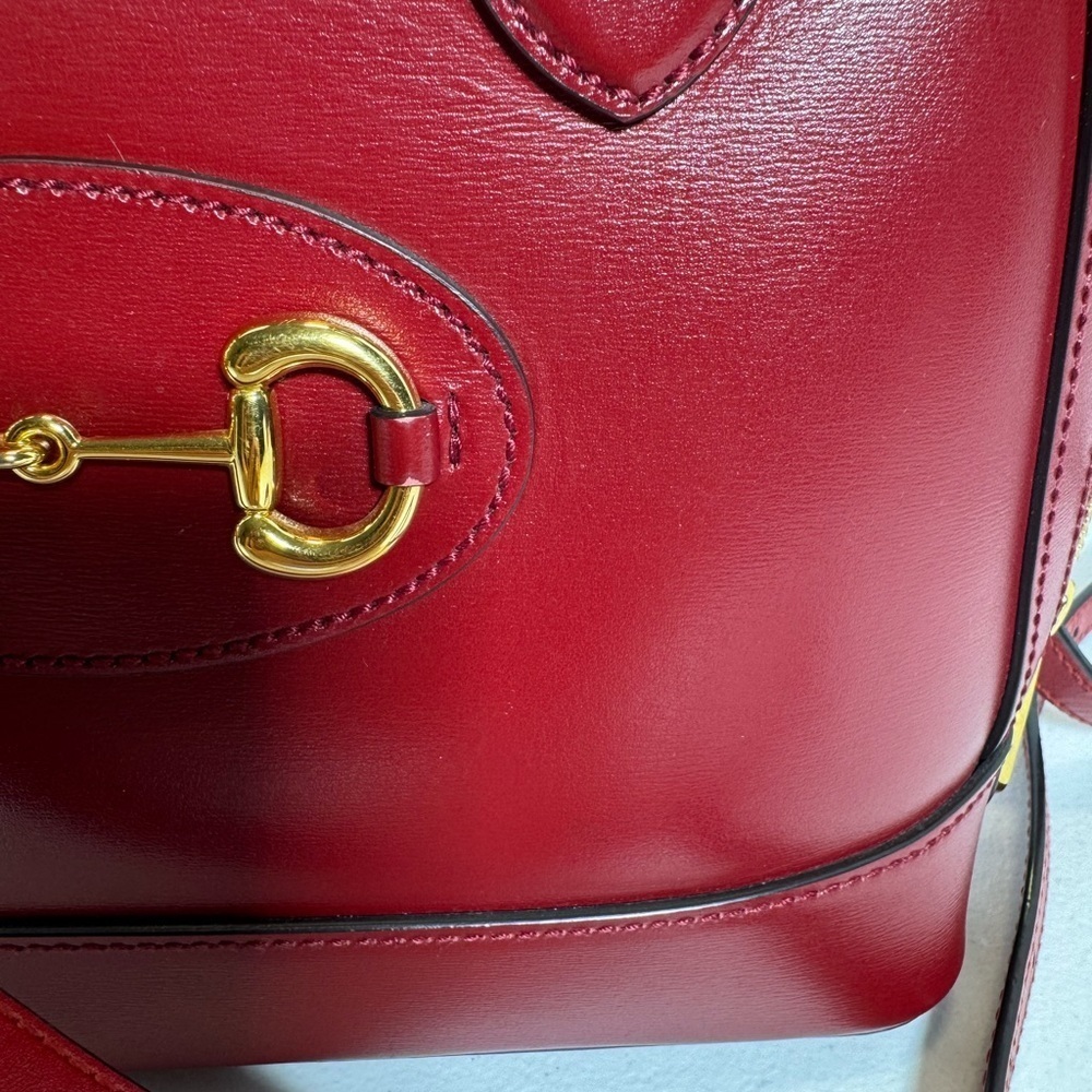 AUTHENTIC Red Leather Gucci Handbag - Picture 13 of 15